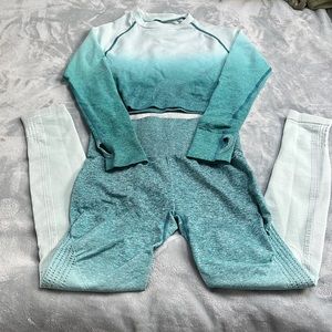 Green ombra workout set, never worn